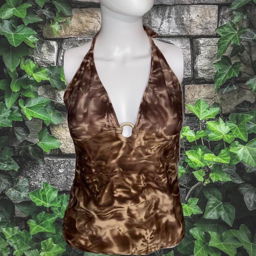 Y2K halter top swim suit 🤎